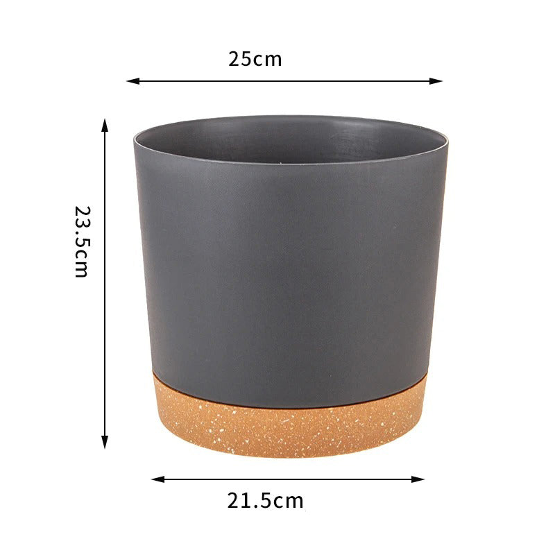 Pot de fleur balcon | Noir, avec Plateau de Drainage